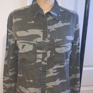 Express Camo Button-Up Top